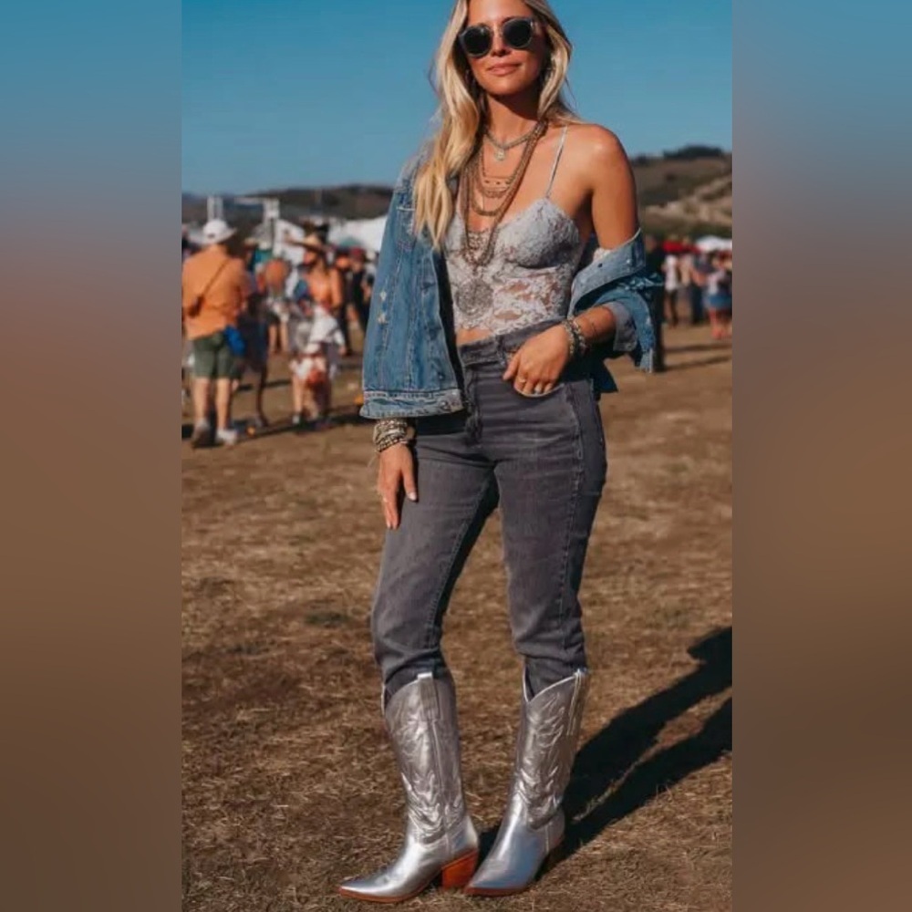 Laredo Metallic Mid Calf Cowboy Boots